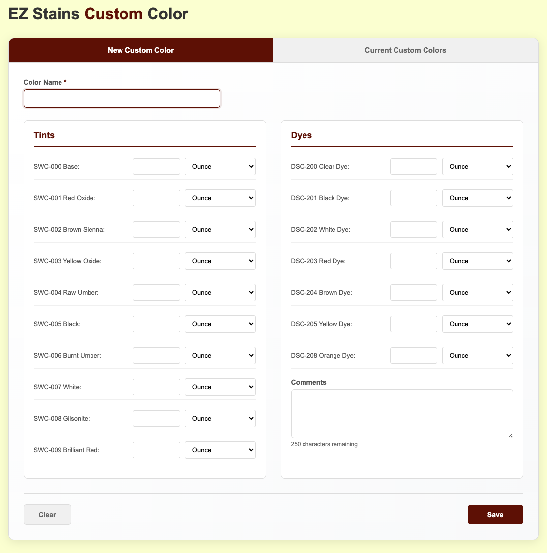 Store and retrieve your custom color formulations anytime you need them